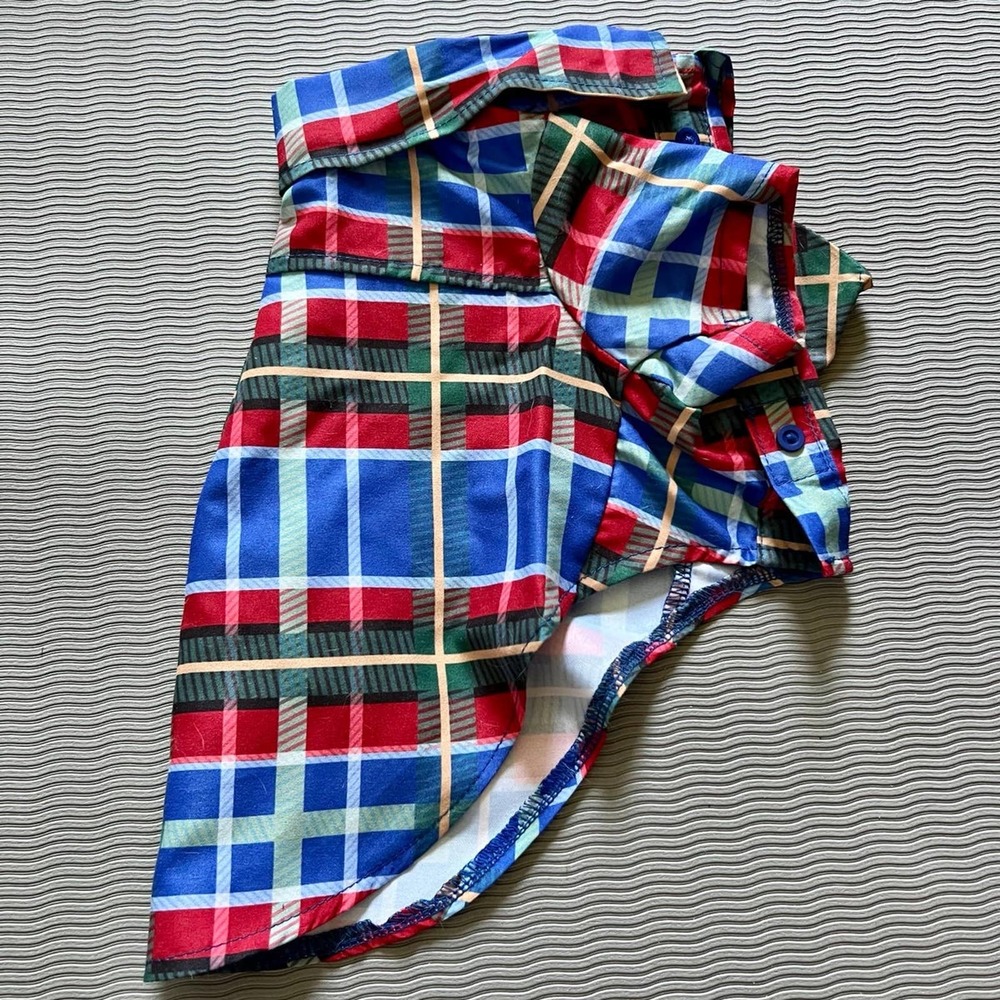 Pet Velcro Checkered Grandpa Shirt/Small